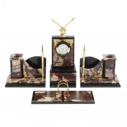 Настольный набор "Горный орел" из камня креноид