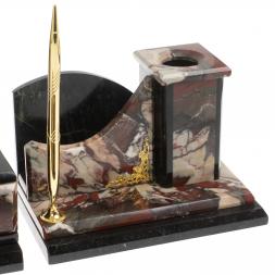 Настольный набор "Горный орел" из камня креноид