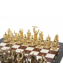 Шахматы подарочные "Нефтяники" 44х44 см лемезит мрамор