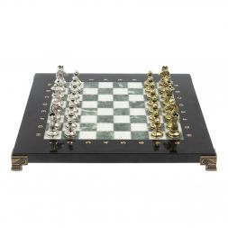 Шахматы турнирные "Стаунтон" из мрамора и змеевика 28х28 см