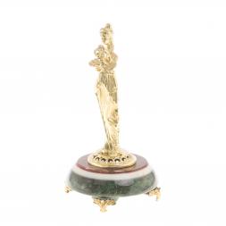 Статуэтка из бронзы "Фемида" на подставке из змеевика