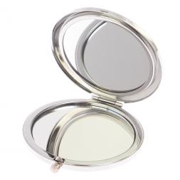 Зеркало круглое из камня пегматит цвет серебро