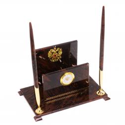 Настольный набор "Классический" из обсидиана