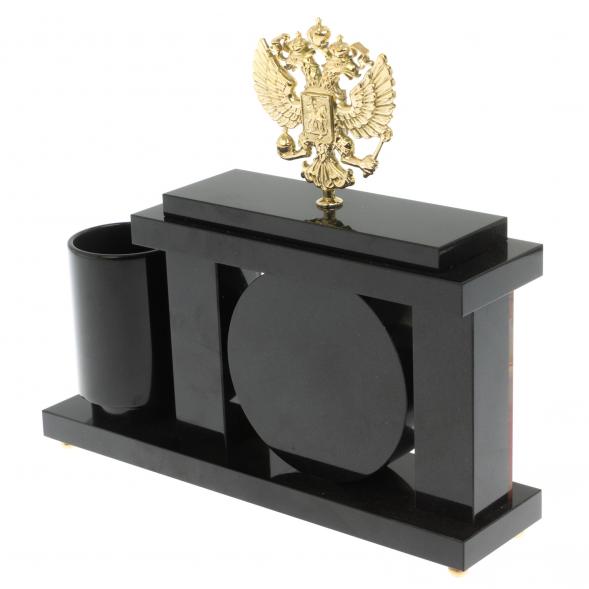 Настольный мини- набор &amp;quot;Герб РФ&amp;quot; из яшмы 129534