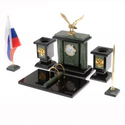 Настольный набор "Орел" из офиокальцита