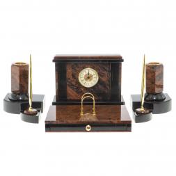 Письменный набор "Королевский" из обсидиана