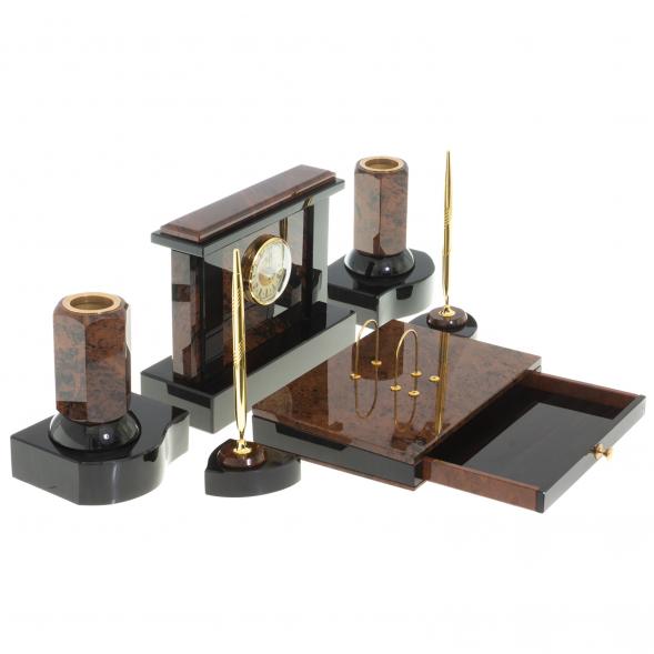 Письменный набор &amp;quot;Королевский&amp;quot; из обсидиана 122339