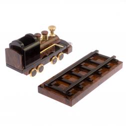 Паровоз из обсидиана 25х10,5х13 см