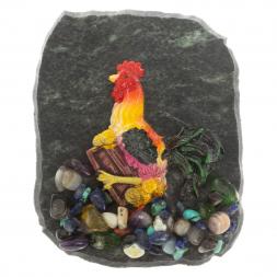 Магнит "Петух на сундуке с монетами" змеевик