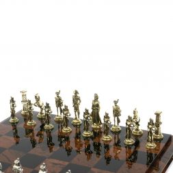 Шахматы "Отечественная война" доска 40х40 см из обсидиана