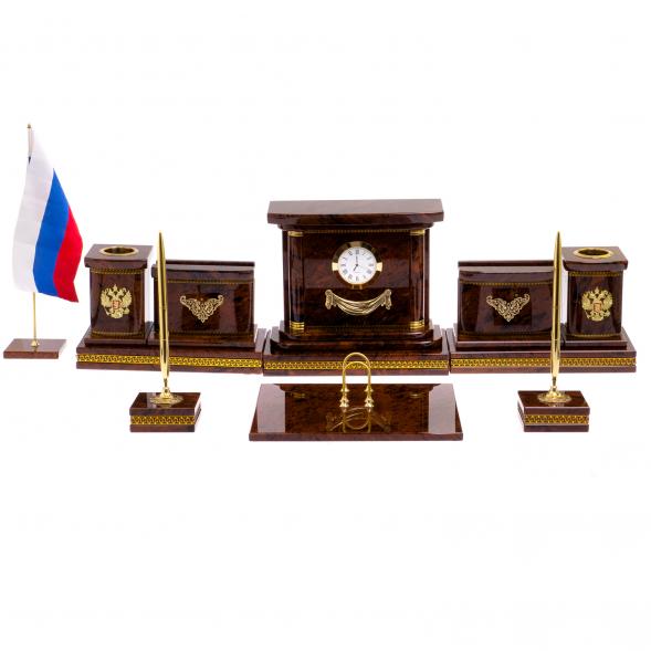 Письменный прибор из обсидиана &amp;quot;Королевский&amp;quot; 12 предметов 122338