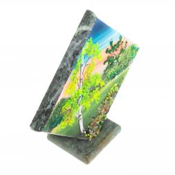 Панно из камня на подставке "Лето" 14х14 см