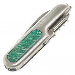 Нож мультитул складной 7 в 1 с камнем амазонит