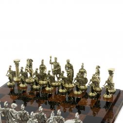 Шахматы "Римские войны" доска 40х40 см из обсидиана