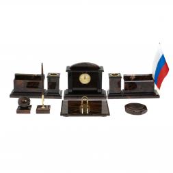 Настольный прибор &amp;quot;Золотой&amp;quot; камень обсидиан