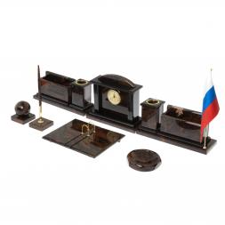 Настольный прибор &amp;quot;Золотой&amp;quot; камень обсидиан