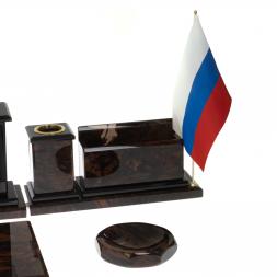 Настольный прибор &amp;quot;Золотой&amp;quot; камень обсидиан