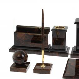 Настольный прибор &amp;quot;Золотой&amp;quot; камень обсидиан