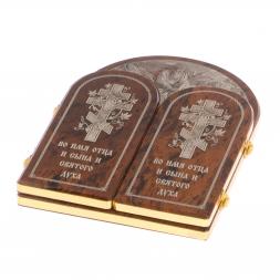Икона складная "10 заповедей" арка большая камень обсидиан