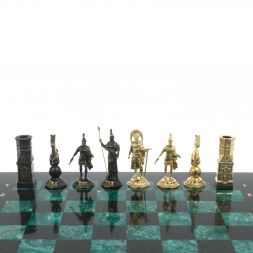 Шахматы подарочные "Спарта" фигуры шабровский змеевик