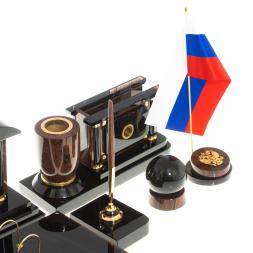 Письменный набор "Контракт" камень обсидиан