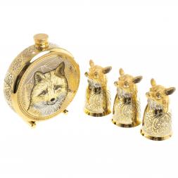 Подарочный набор "Лиса" фляжка и 3 стопки перевертыша Златоуст