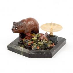 Подсвечник из змеевика "Медвежонок"
