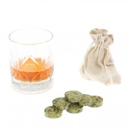 Камни для виски "Фишки" из камня змеевик 6 штук