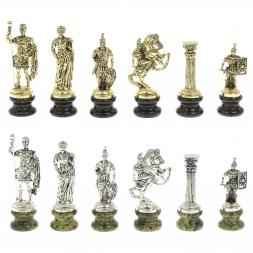 Шахматы "Римские войны" на подставках доска 44х44 из змеевика