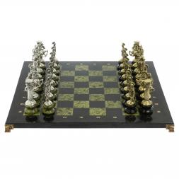 Шахматы "Римские войны" на подставках доска 44х44 из змеевика