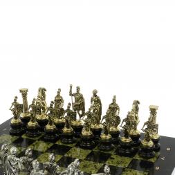Шахматы "Римские войны" на подставках доска 44х44 из змеевика