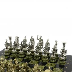 Шахматы "Римские войны" на подставках доска 44х44 из змеевика
