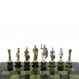 Шахматы "Римские войны" на подставках доска 44х44 из змеевика
