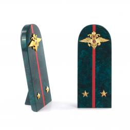 Сувенир "Погон Лейтенант МВД" камень змеевик