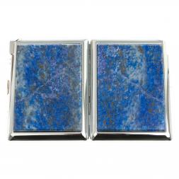 Портсигар на 20 сигарет с зажигалкой камень лазурит