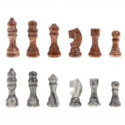 Шахматы с гравировкой "Турнирные" доска 36х36 см мрамор, лемезит