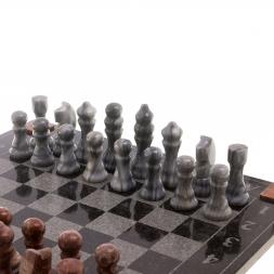 Шахматы с гравировкой "Турнирные" доска 36х36 см мрамор, лемезит