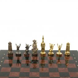 Шахматы "Шахерезада" доска 40х40 см лемезит змеевик