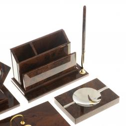 Письменный набор "Оптимал плюс" коричневый обсидиан