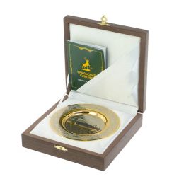 Тарелка с гравюрой "Московский Кремль" 12 см в подарочной упаковке Златоуст