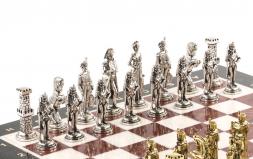 Шахматы "Отечественная война 1812 г." доска 40х40 см мрамор лемезит