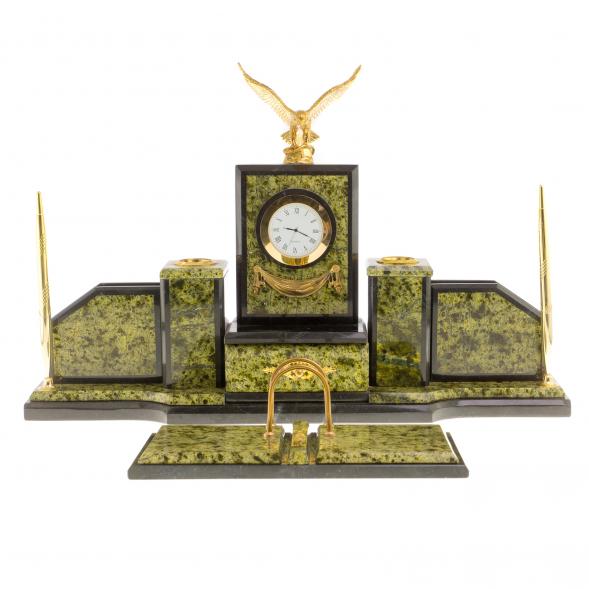 Письменный набор из камня &amp;quot;Горный орел&amp;quot; змеевик 124232