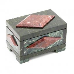 Шкатулка "Ромб" малый змеевик креноид 14,5х9х8 см