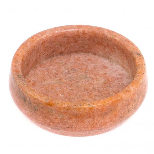 Пепельница круглая из розового мрамора 10х10х3 см 125510
