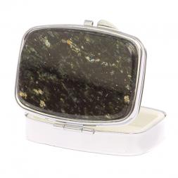 Таблетница на 2 отсека камень мусковит цвет серебро