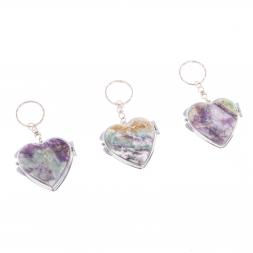 Складное зеркало брелок из флюорита Сердце