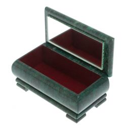 Шкатулка "Хозяйка медной горы. Малахит" из змеевика 16х8х7,5 см