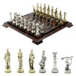 Шахматы "Олимпийские игры" доска 40х40 см из обсидиана