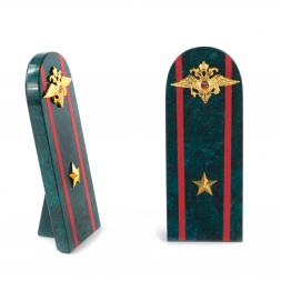 Сувенир "Погон Майор МВД" камень змеевик