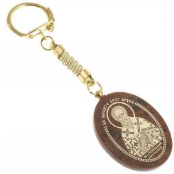 Брелок-оберег с молитвой "Св. Геннадий Царьградский" камень обсидиан